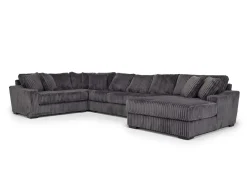 Mor Furniture Casper 4 Piece Sofa Chaise Sectional In Pony Slate, Left Facing
