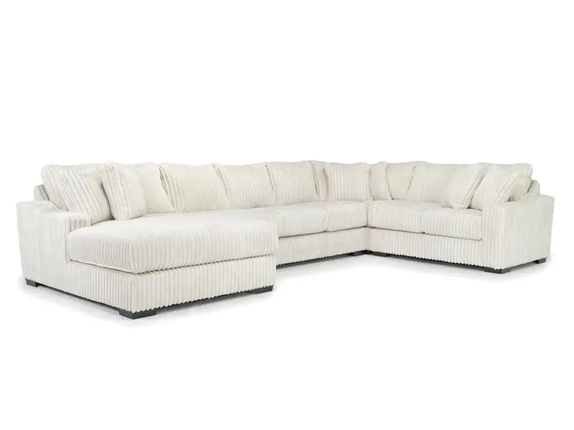 Mor Furniture Casper 4 Piece Sofa Chaise Sectional In Pony Slate, Left Facing