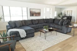 Mor Furniture Casper 4 Piece Sofa Chaise Sectional In Pony Slate, Left Facing