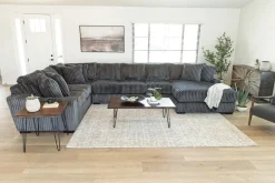 Mor Furniture Casper 4 Piece Sofa Chaise Sectional In Pony Slate, Left Facing