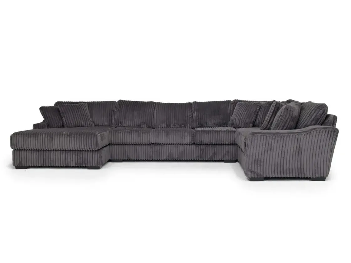 Mor Furniture Casper 4 Piece Sofa Chaise Sectional In Pony Slate, Left Facing