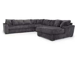 Mor Furniture Casper 4 Piece Xl Loveseat Chaise Sectional In Pony Slate, Left Facing