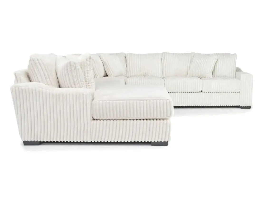 Mor Furniture Casper 4 Piece Xl Loveseat Chaise Sectional In Pony Slate, Left Facing