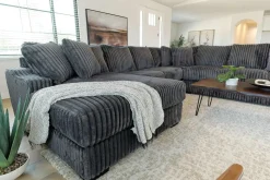Mor Furniture Casper 4 Piece Xl Loveseat Chaise Sectional In Pony Slate, Left Facing