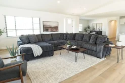 Mor Furniture Casper 4 Piece Xl Loveseat Chaise Sectional In Pony Slate, Left Facing