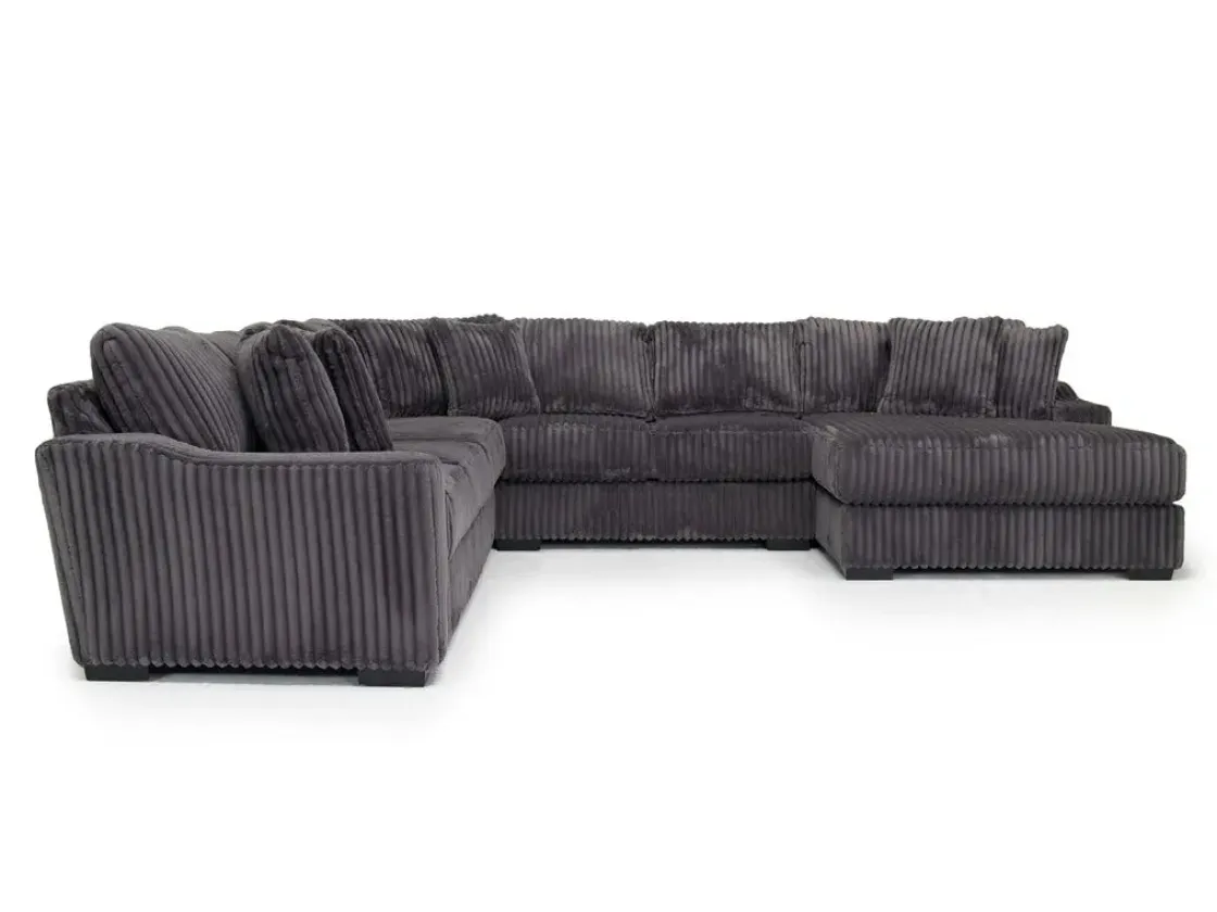 Mor Furniture Casper 4 Piece Xl Loveseat Chaise Sectional In Pony Slate, Left Facing