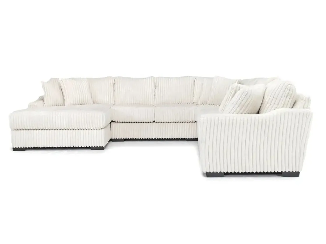 Mor Furniture Casper 4 Piece Xl Loveseat Chaise Sectional In Pony Slate, Left Facing