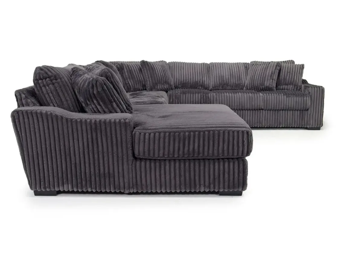 Mor Furniture Casper 4 Piece Xl Loveseat Chaise Sectional In Pony Slate, Left Facing
