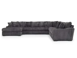 Mor Furniture Casper 4 Piece Xl Sofa Chaise Sectional In Pony Slate, Left Facing