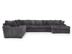 Mor Furniture Casper 4 Piece Xl Sofa Chaise Sectional In Pony Slate, Left Facing