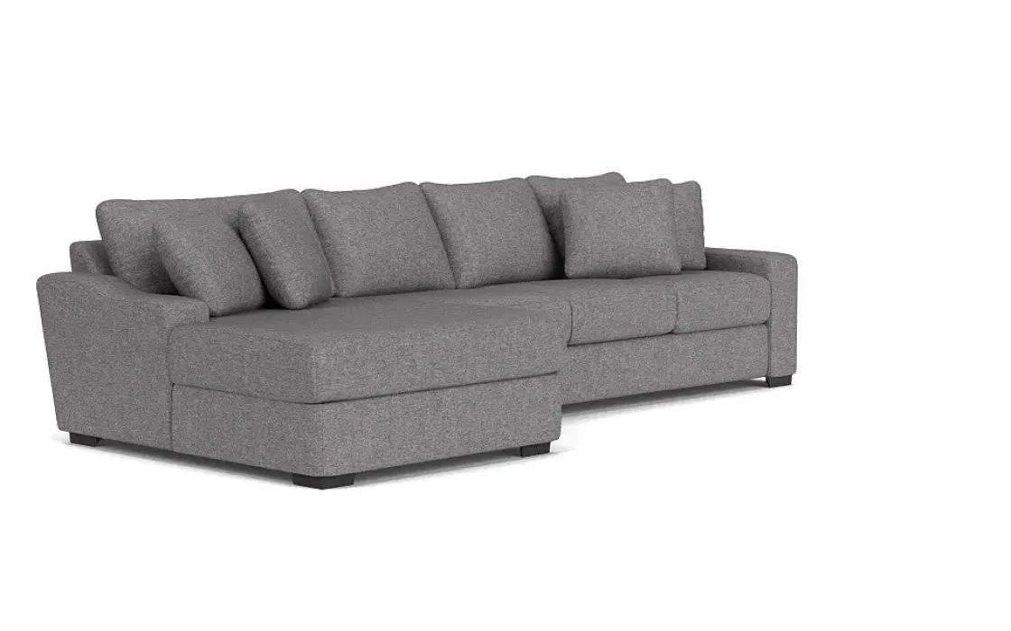 Mor Furniture Casper Crypton Performance Xl Sofa Chaise Sectional In Custom, Left Facing