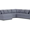 Mor Furniture Casper Crypton Performance Extra Large Tux Loveseat Chaise Sectional In Custom, Left Facing