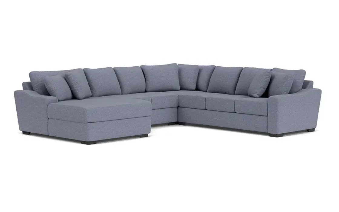 Mor Furniture Casper Crypton Performance Extra Large Tux Loveseat Chaise Sectional In Custom, Left Facing