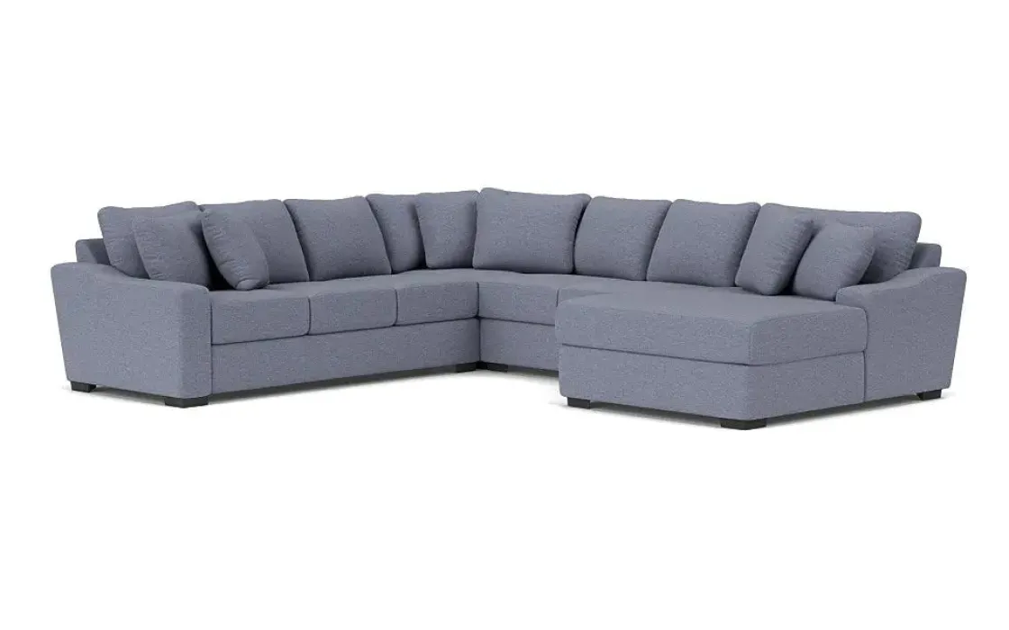 Mor Furniture Casper Crypton Performance Extra Large Tux Loveseat Chaise Sectional In Custom, Left Facing