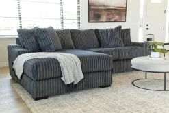 Mor Furniture Casper Sofa Chaise In Pony Slate, Left Facing