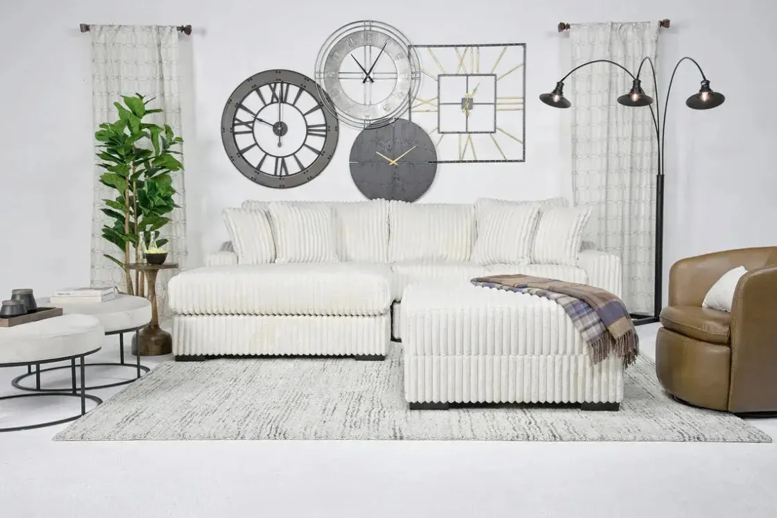 Mor Furniture Casper Sofa Chaise In Pony Slate, Left Facing