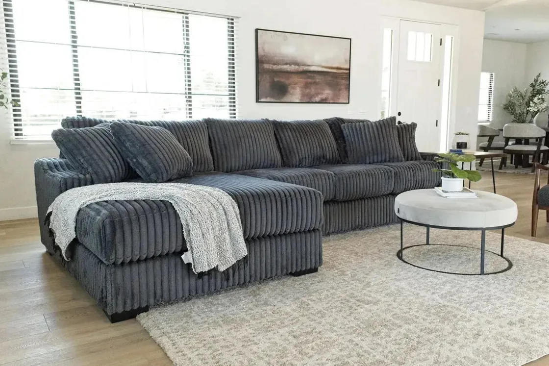 Mor Furniture Casper Xl Sofa Chaise In Pony Slate, Left Facing