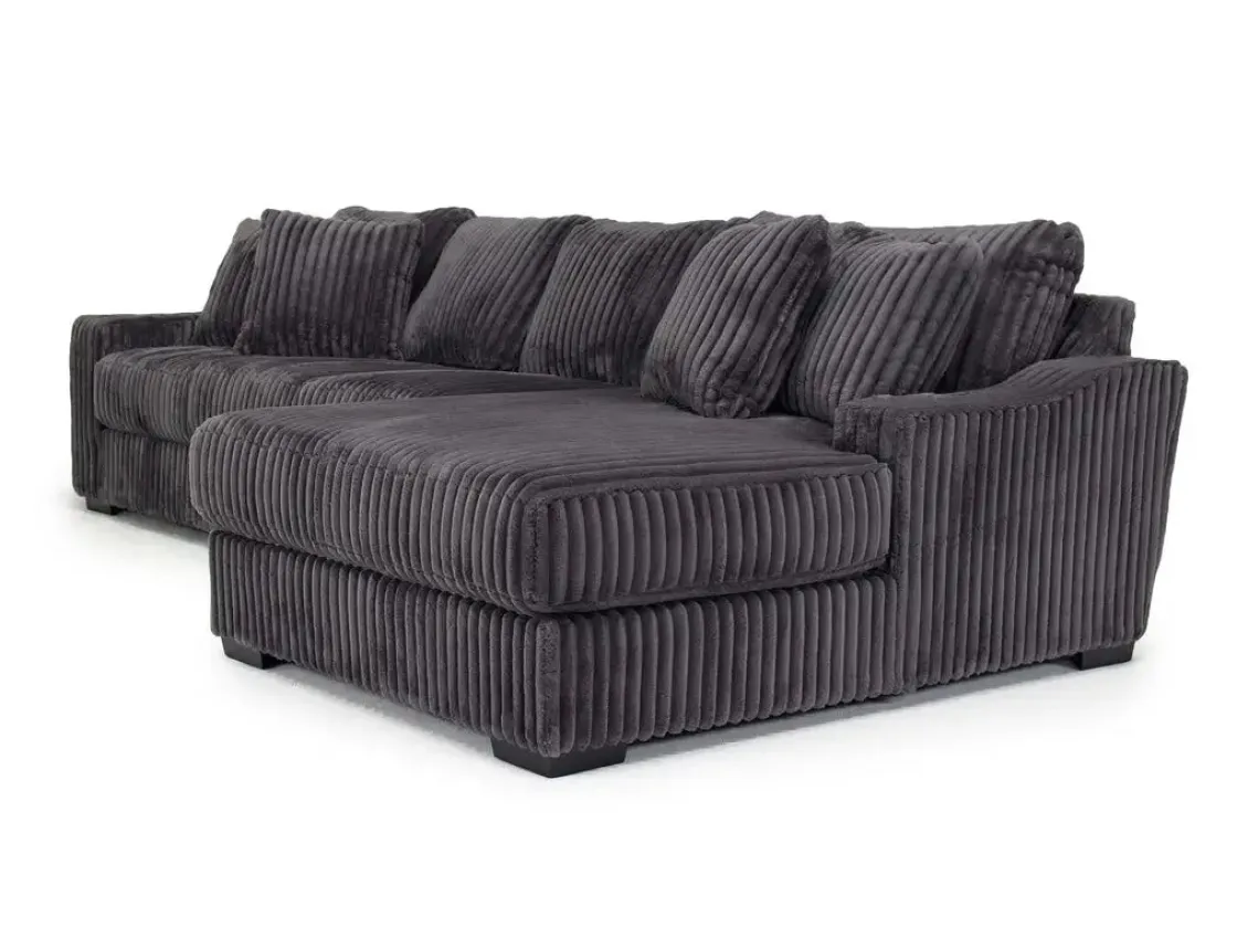 Mor Furniture Casper Xl Sofa Chaise In Pony Slate, Left Facing