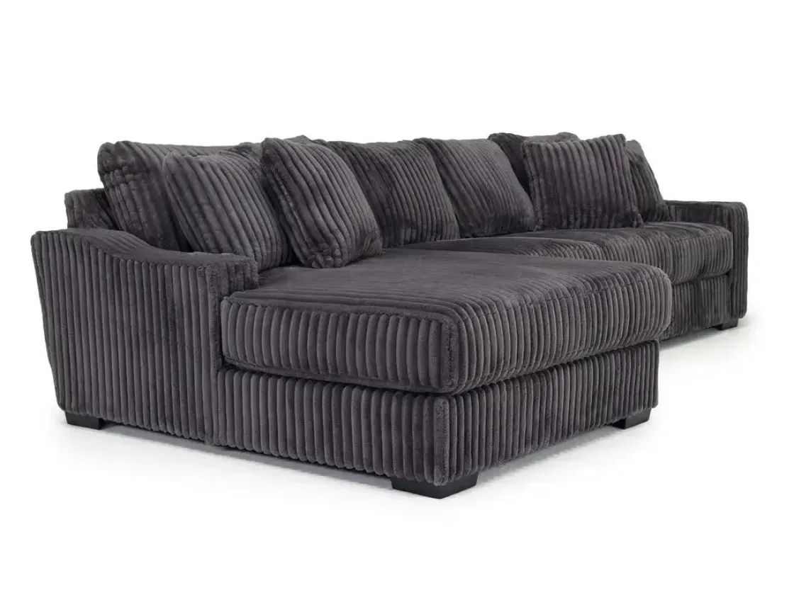 Mor Furniture Casper Xl Sofa Chaise In Pony Slate, Left Facing