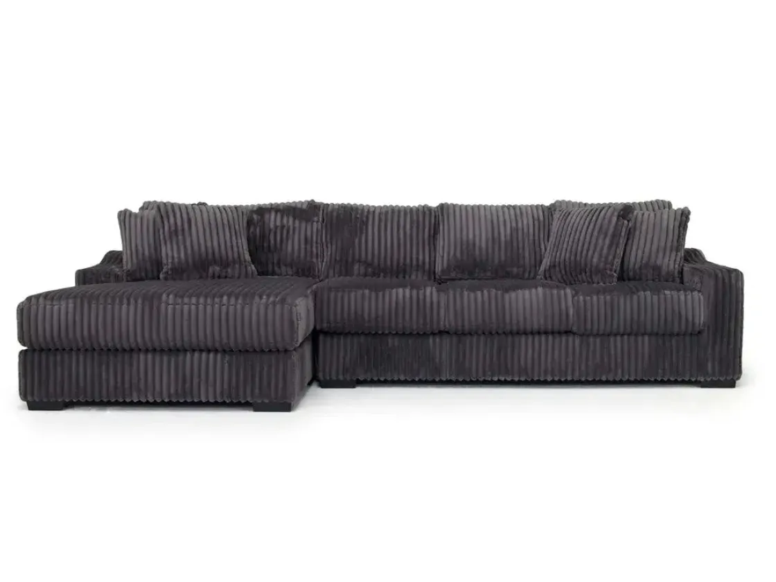 Mor Furniture Casper Xl Sofa Chaise In Pony Slate, Left Facing