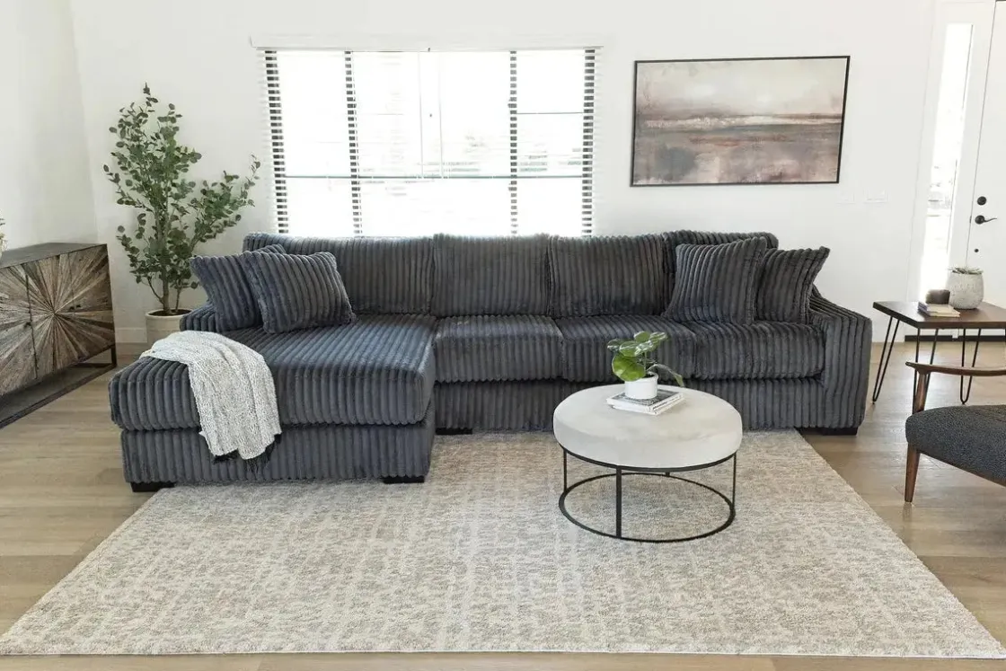 Mor Furniture Casper Xl Sofa Chaise In Pony Slate, Left Facing