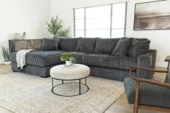 Mor Furniture Casper Xl Sofa Chaise In Pony Slate, Left Facing