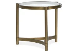 Mor Furniture Cassidy Round End Table In Aged Brass