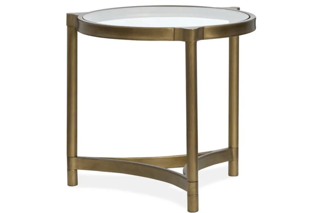 Mor Furniture Cassidy Round End Table In Aged Brass