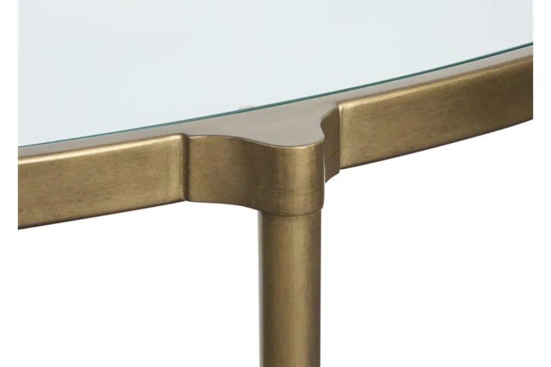 Mor Furniture Cassidy Round End Table In Aged Brass
