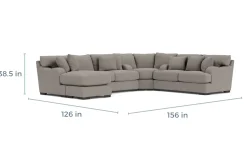 Mor Furniture Catamaran 3 Piece Reversible Chaise Sectional - Custom Order