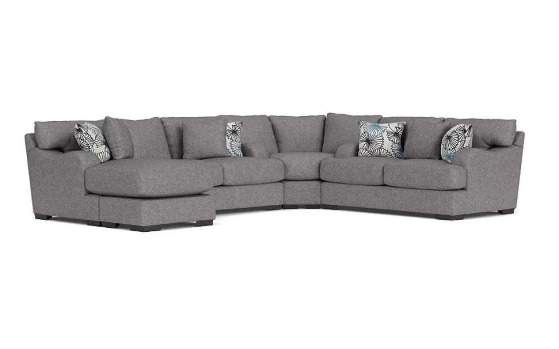 Mor Furniture Catamaran Crypton Performance 3 Piece Reversible Chaise Sectional In Custom
