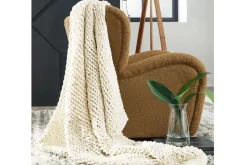 Mor Furniture Chaddon Throw Blanket In Ivory/Gray/Taupe