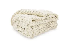 Mor Furniture Chaddon Throw Blanket In Ivory/Gray/Taupe