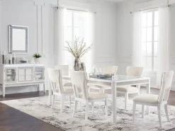 Mor Furniture Chalanna Dining Table & 6 Chairs In White