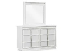 Mor Furniture Chalanna Storage Bed, Dresser, Mirror & Nightstand In White, Queen