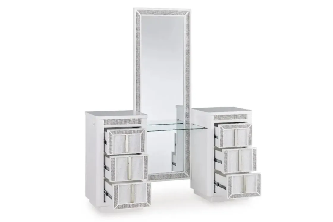 Mor Furniture Chalanna Vanity & Mirror In White
