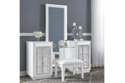 Mor Furniture Chalanna Vanity, Mirror & Stool In White