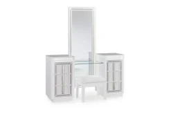 Mor Furniture Chalanna Vanity, Mirror & Stool In White