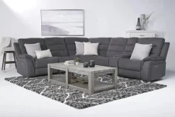 Mor Furniture Chanell 6 Piece 2 Power Sectional In New Nappa Gray