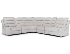 Mor Furniture Chanell 6 Piece 2 Power Sectional In New Nappa Gray