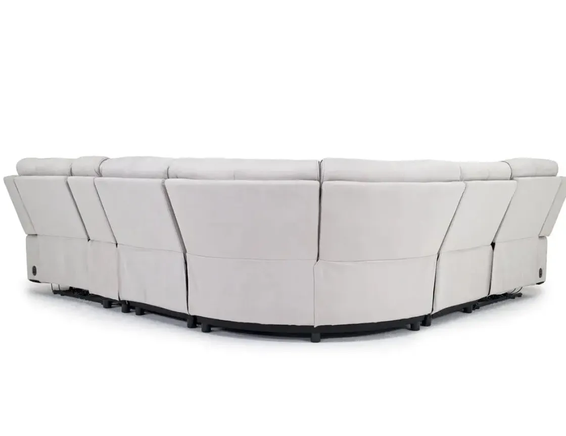 Mor Furniture Chanell 6 Piece 2 Power Sectional In New Nappa Gray