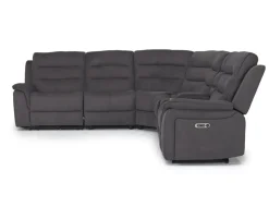 Mor Furniture Chanell 6 Piece 2 Power Sectional W/ 2 Power Armless Recliner In New Nappa Gray