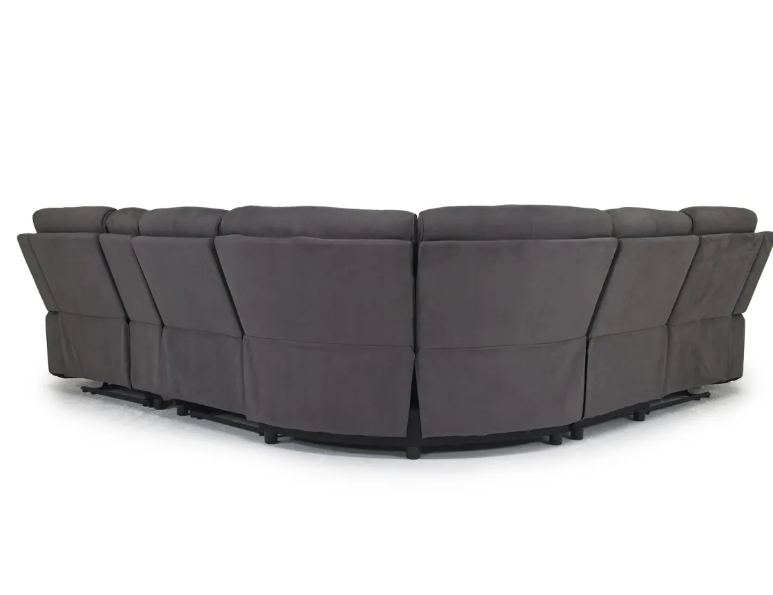 Mor Furniture Chanell 6 Piece Reclining Sectional W/ Armless Recliner In New Nappa Gray