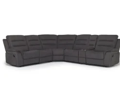 Mor Furniture Chanell 6 Piece Reclining Sectional W/ Armless Recliner In New Nappa Gray