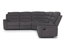 Mor Furniture Chanell 6 Piece Reclining Sectional W/ Armless Recliner In New Nappa Gray