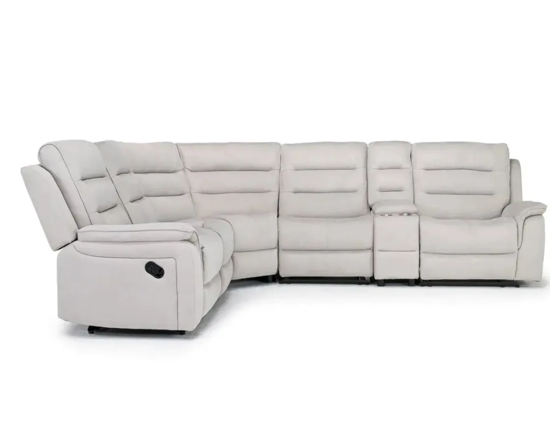Mor Furniture Chanell 6 Piece Reclining Sectional W/ Armless Recliner In New Nappa Gray