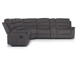 Mor Furniture Chanell 6 Piece Reclining Sectional W/ Armless Recliner In New Nappa Gray