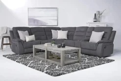 Mor Furniture Chanell 6 Piece Reclining Sectional In New Nappa Gray