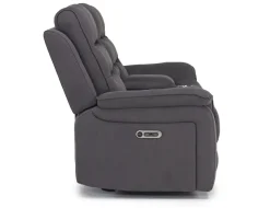 Mor Furniture Chanell 2 Power Console Loveseat In New Nappa Gray