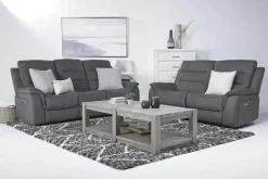 Mor Furniture Chanell 2 Power Sofa In New Nappa Gray